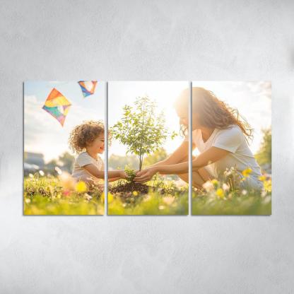 Chasing Dreams Together A Mother's Guidance Canvas Paintings Frame