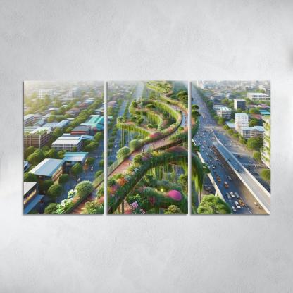 Elevated Green Walkways Custom Paintings Frame