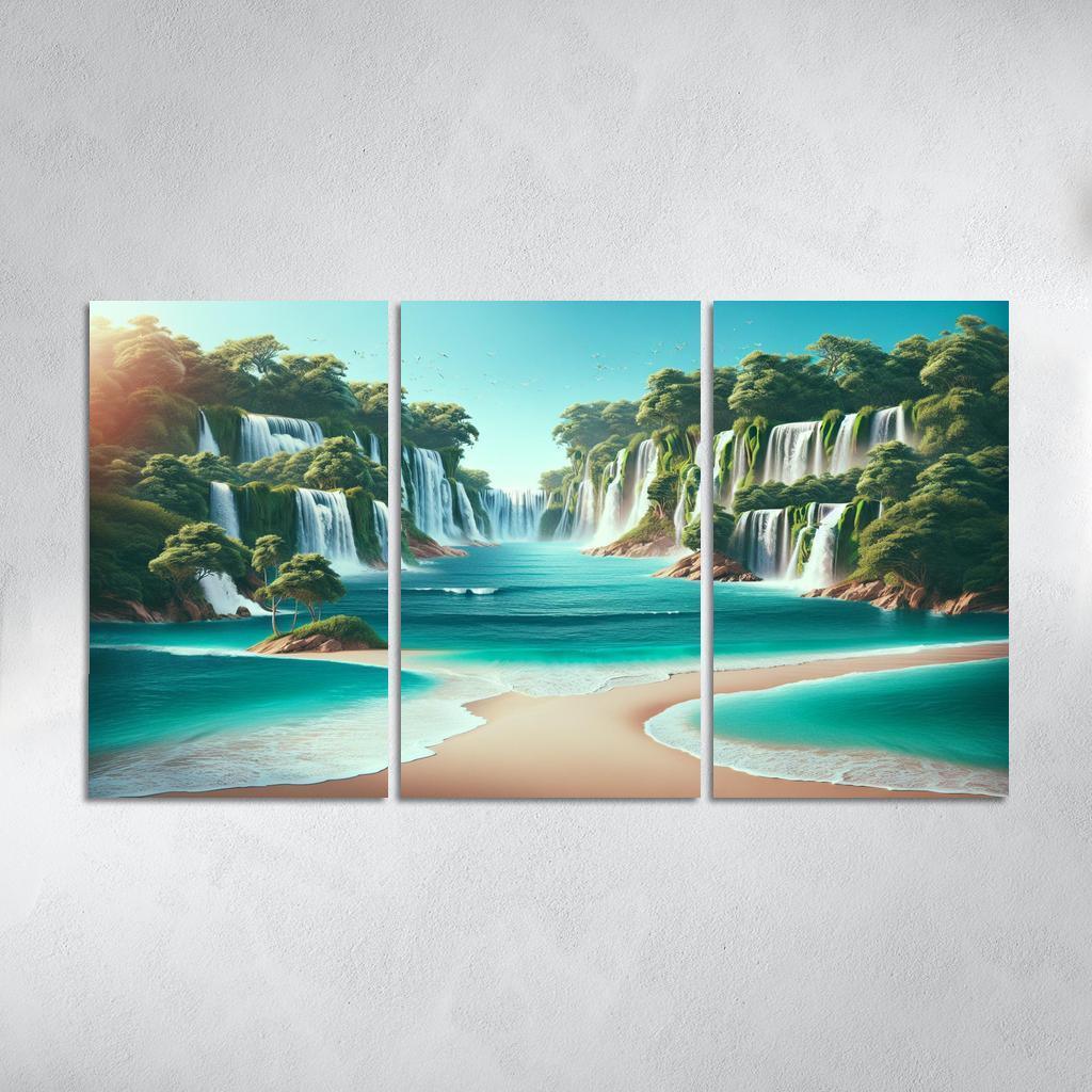 Secret Waterfalls Beach A Hidden Oasis Canvas Paintings Frame