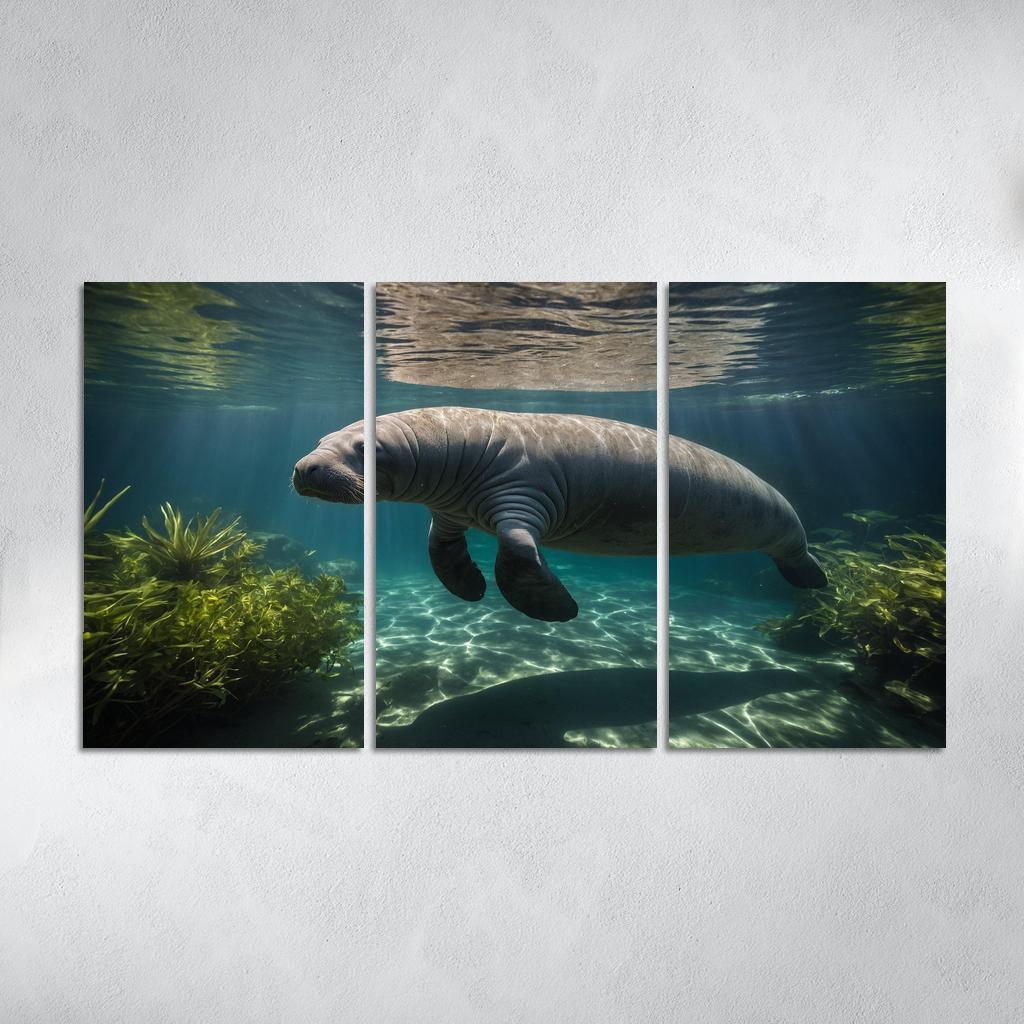 The Mysterious Manatee Gentle Giant Of The Waters Modern Paintings Frame