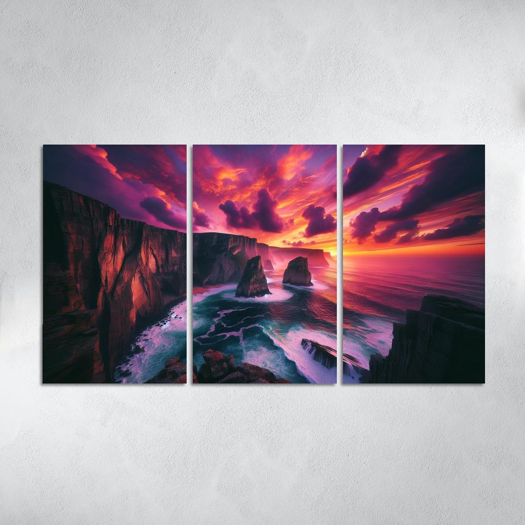 Sunset Cliffs Dramatic Coastal Views Oil Paintings Frame