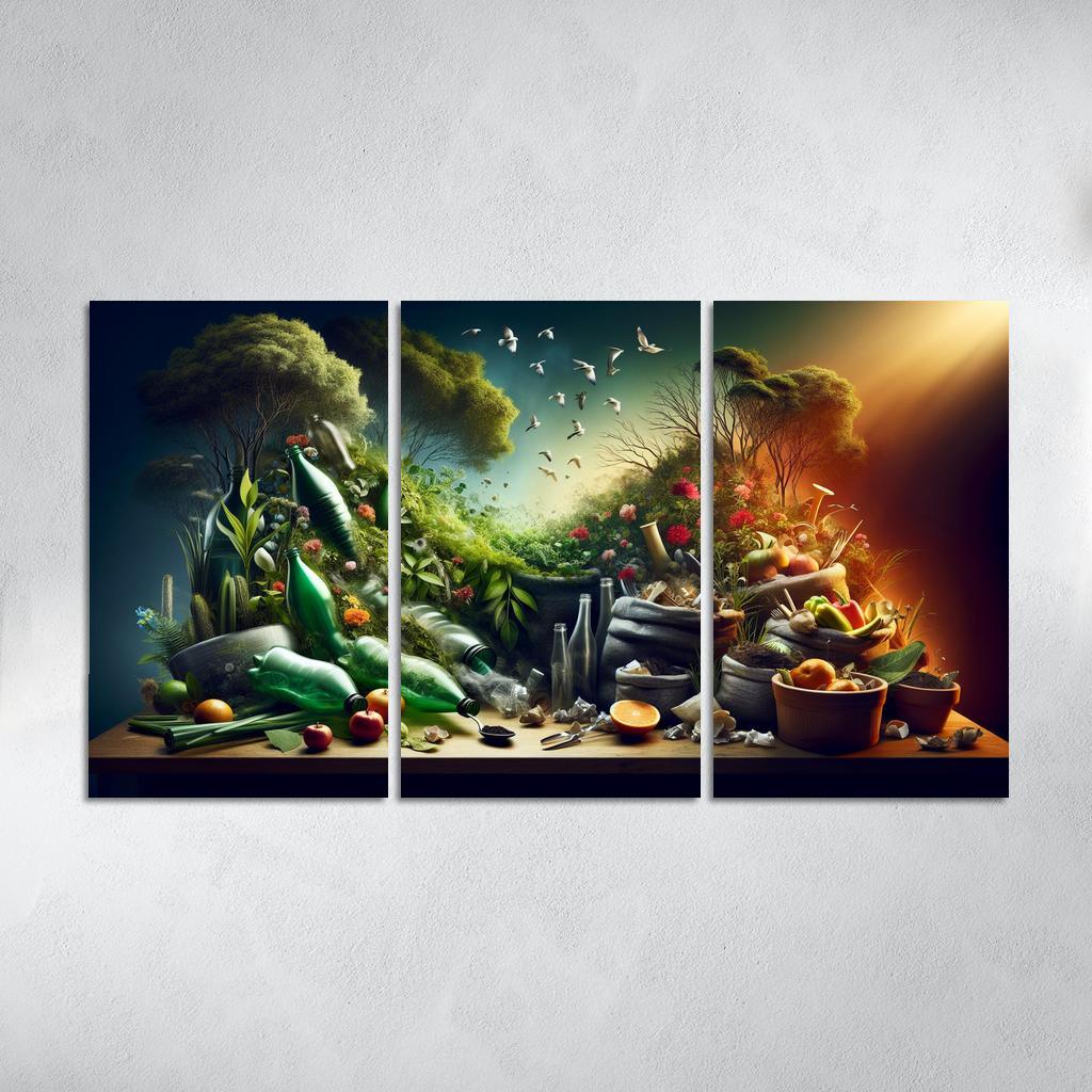 The Cycle Of Waste Towards Sustainable Living Custom Paintings Frame