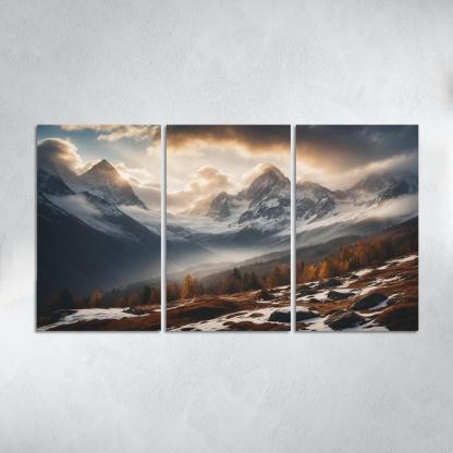 The Serene Echo Of Misty Mountains Oil Paintings Frame