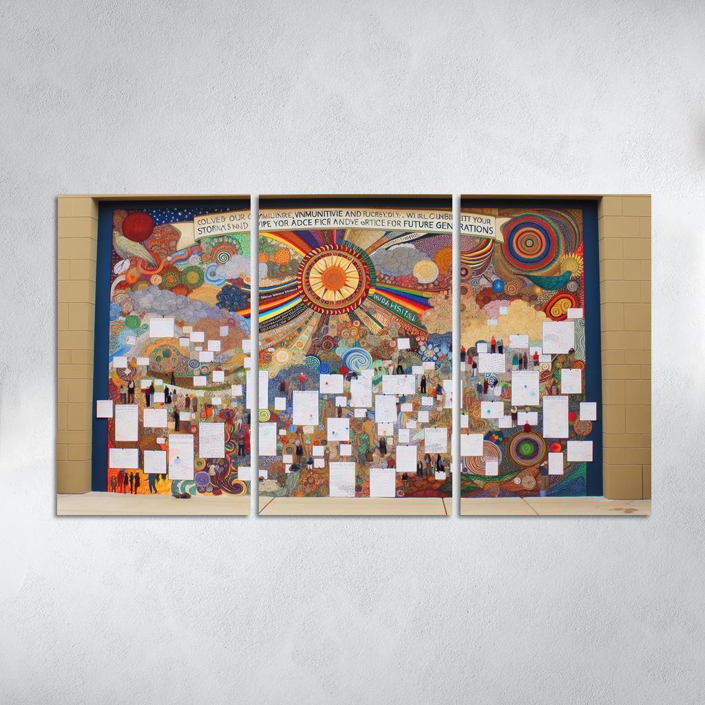 Intergenerational Wisdom Connecting the Young and the Old 3 Piece HD Canvas Wall Art-Original Frame