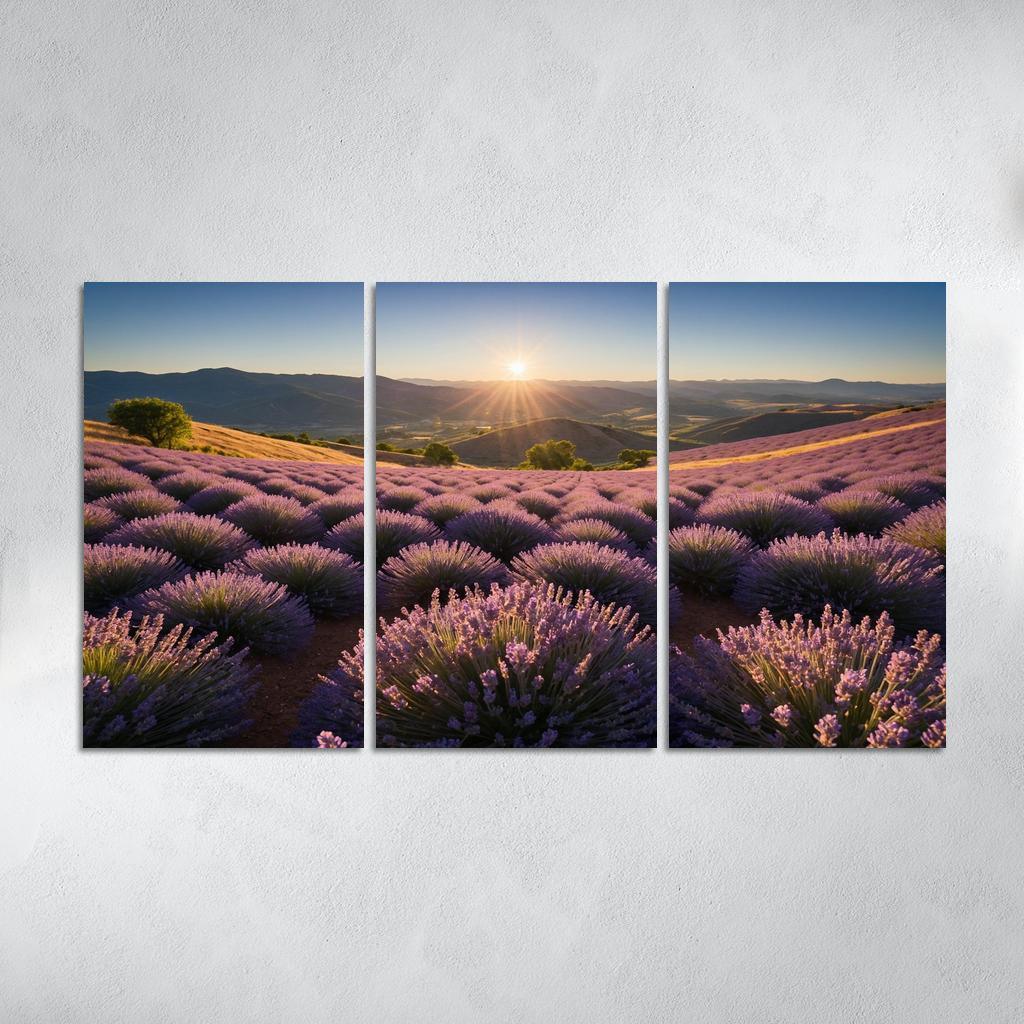 The Serene Valley Of Lavender Blooms Multi-panel Paintings