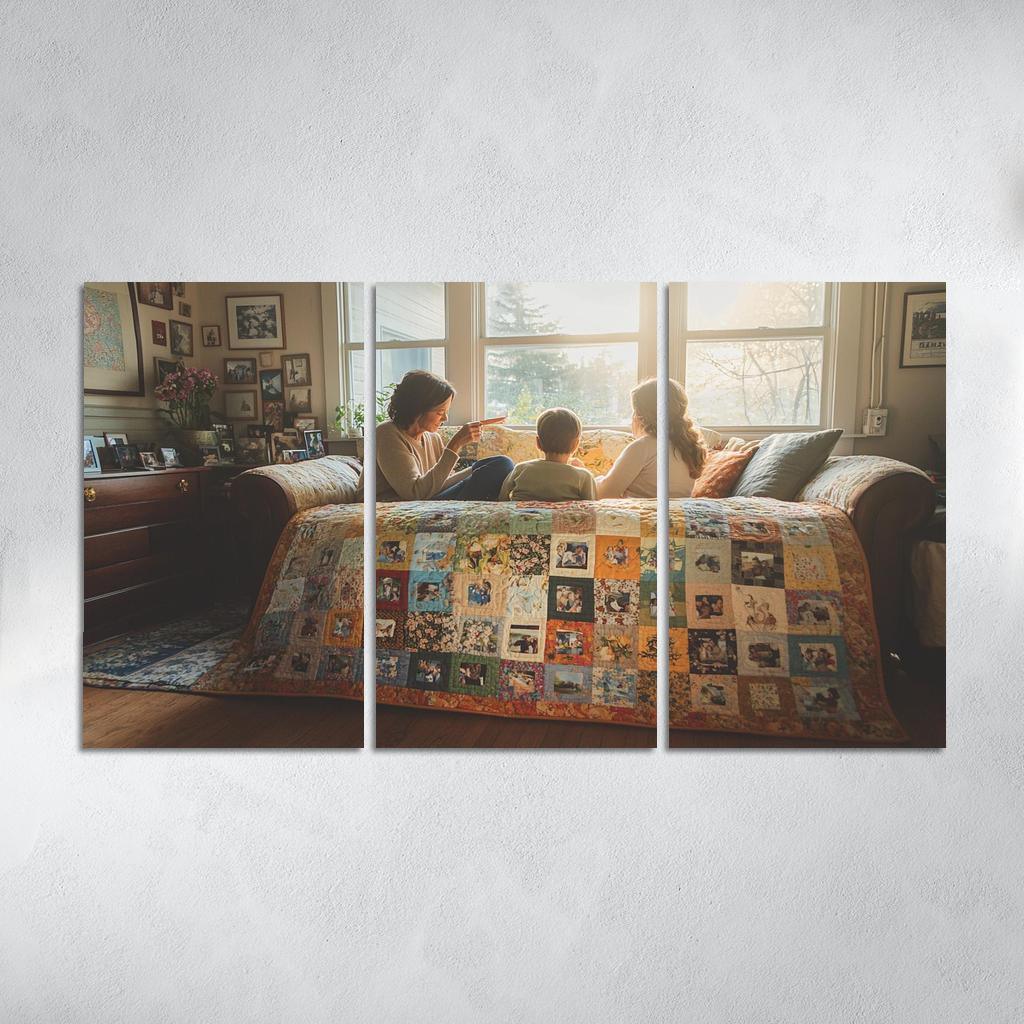 The Quilt Of Love Stitched Memories Custom Paintings Frame