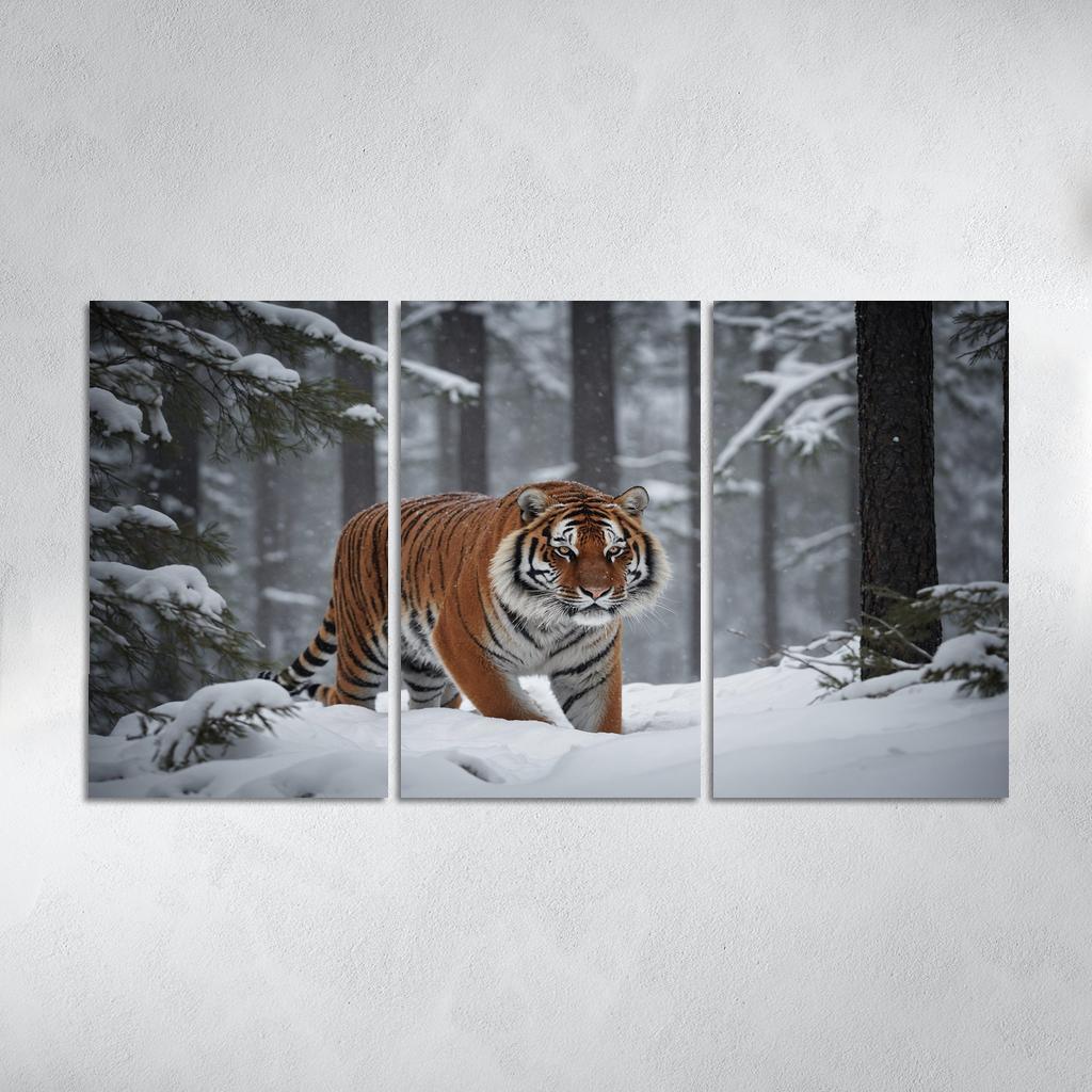 The Powerful Siberian Tiger The Forest's Ghost Canvas Paintings Frame