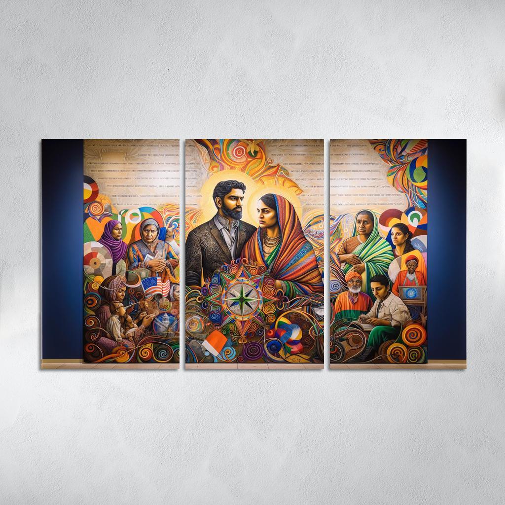 Breaking Boundaries The Journey Of Immigration Multi-panel Paintings
