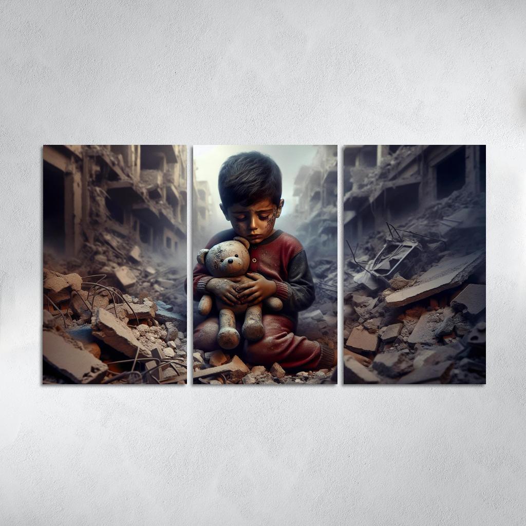 Echoes Of War The Impact On Innocent Lives Custom Paintings Frame