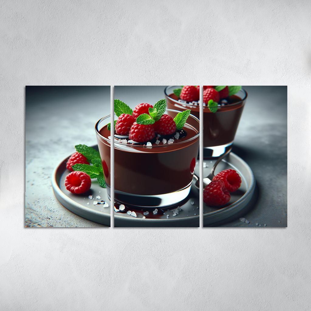 Chocolate Avocado Mousse 3 Piece HD Canvas Wall Art-Original Frame
