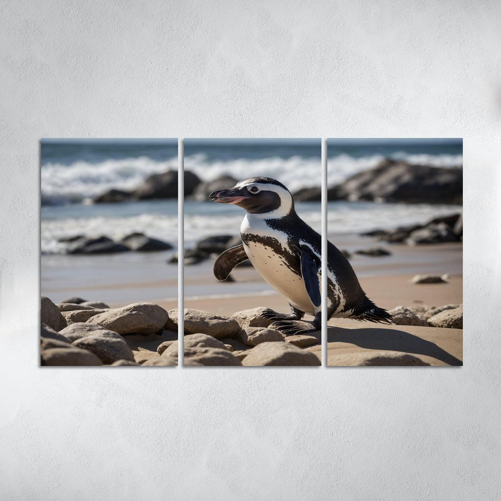 The Magnificent African Penguin The Black-footed Wonder Oil Paintings Frame