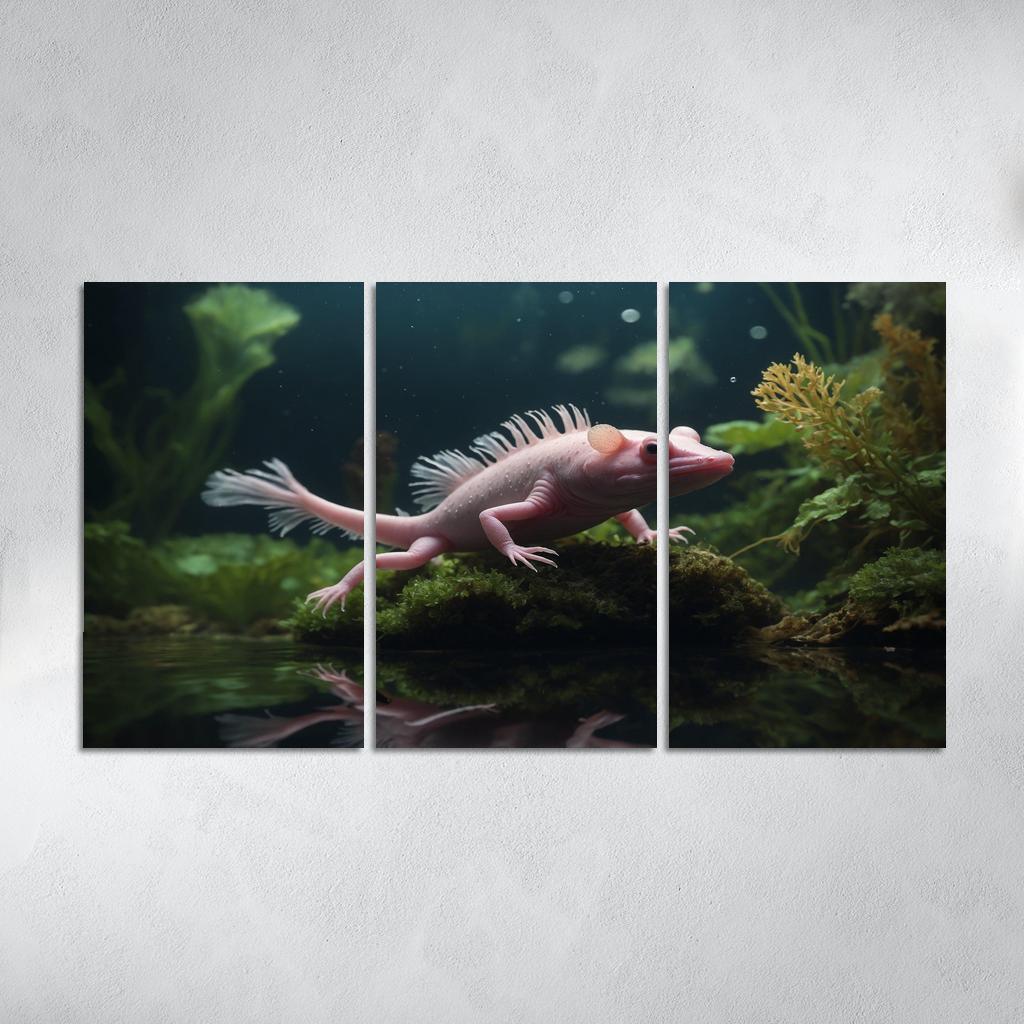 The Mysterious Axolotl Nature's Living Fossil Framed Paintings