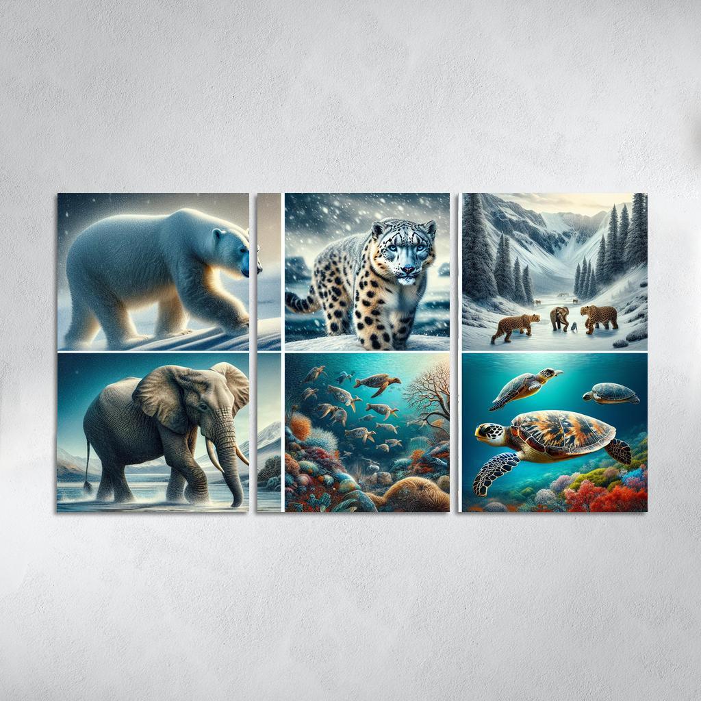 Silent Stories The Plight Of Endangered Species Multi-panel Paintings