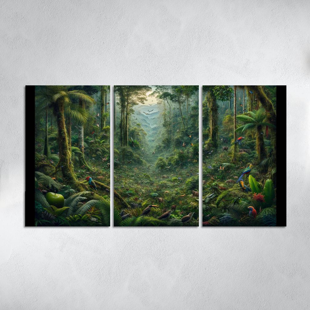 Nature's Call Celebrating Biodiversity through Art 3 Piece HD Canvas Wall Art-Original Frame
