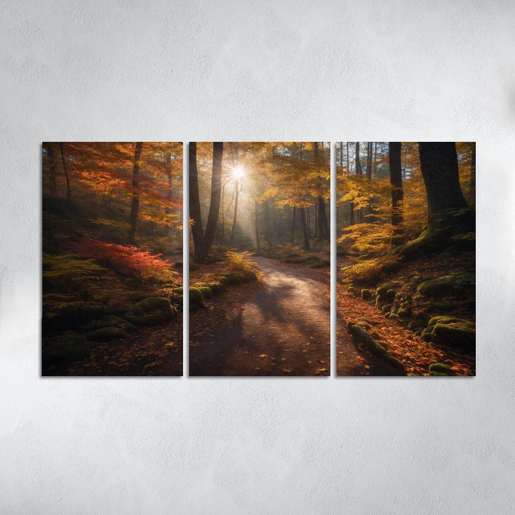 The Exquisite Allure Of Autumn Forest Trails Oil Paintings Frame
