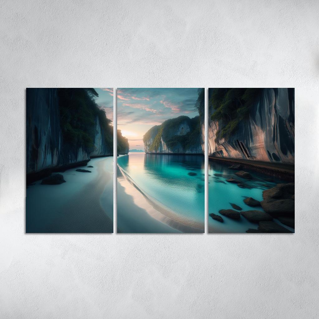 Silver Beach Escape Modern Paintings Frame