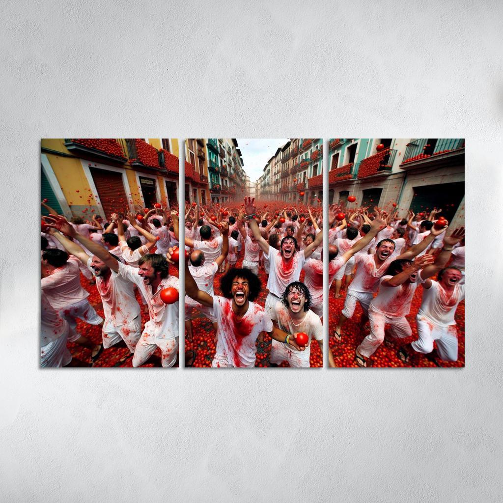 La Tomatina - Spain Modern Paintings Frame