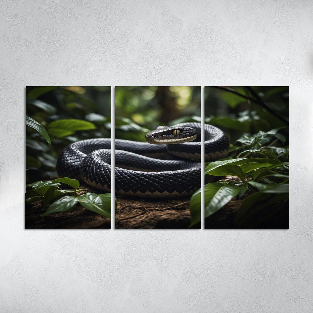 The Striking King Cobra In A Rainforest Setting Framed Paintings