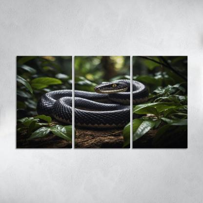 The Striking King Cobra In A Rainforest Setting Framed Paintings