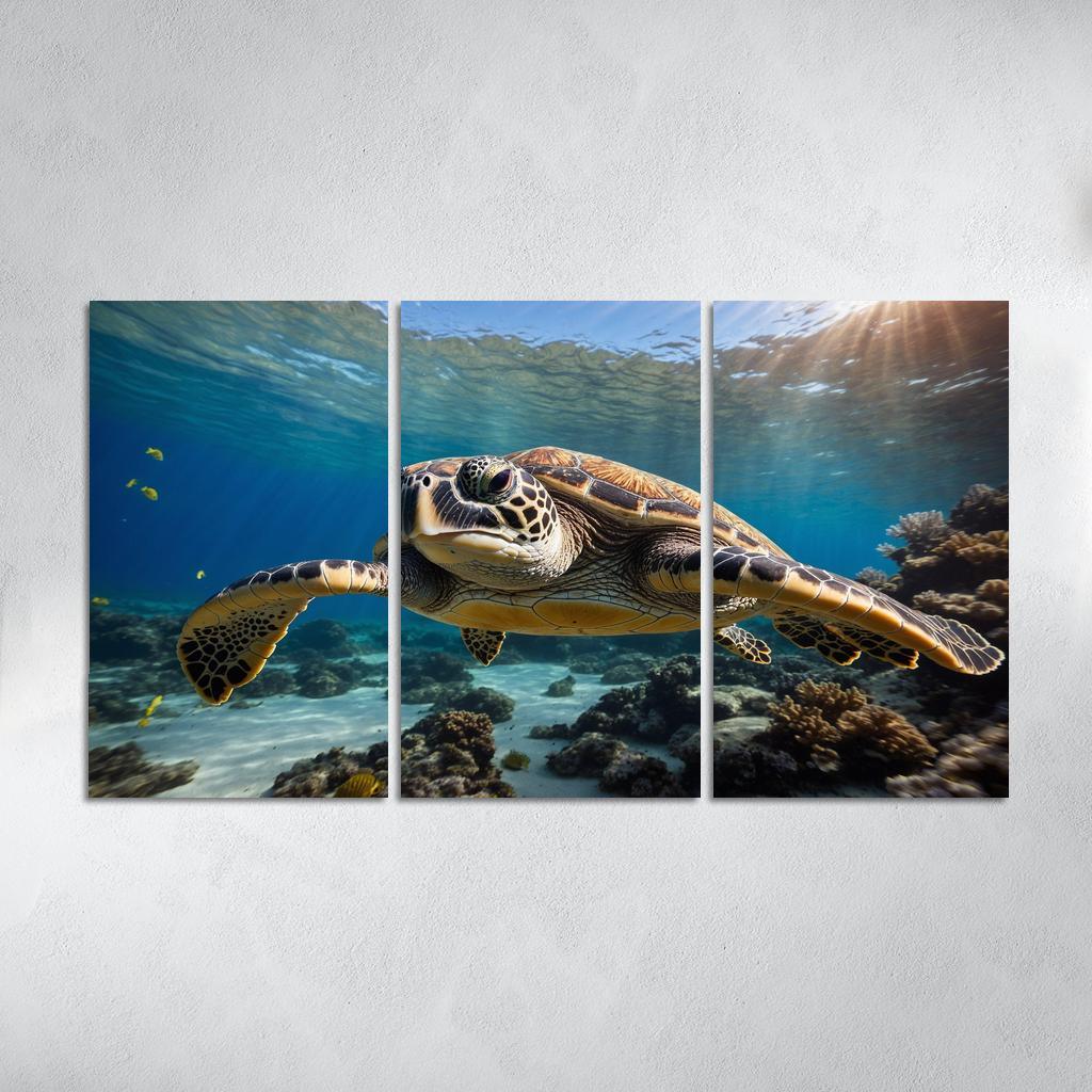 The Graceful Sea Turtle Ancient Traveler Of The Oceans Modern Paintings Frame