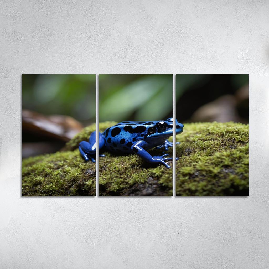 The Rare Blue Poison Dart Frog In A Tropical Rainforest Framed Paintings