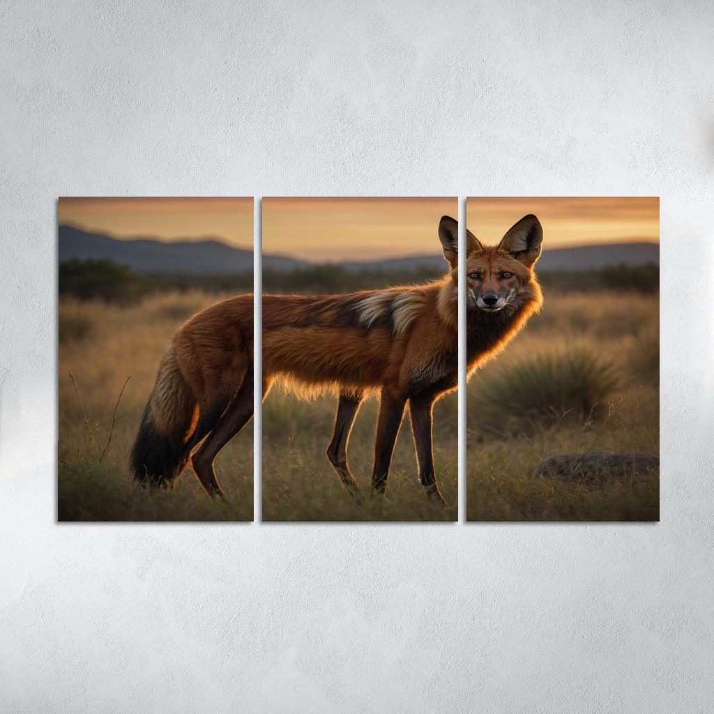 The Graceful Maned Wolf The Red Fox Of South America Oil Paintings Frame