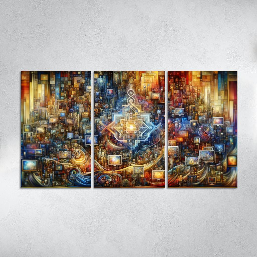 Technology And Humanity The Ethics Of Innovation Multi-panel Paintings