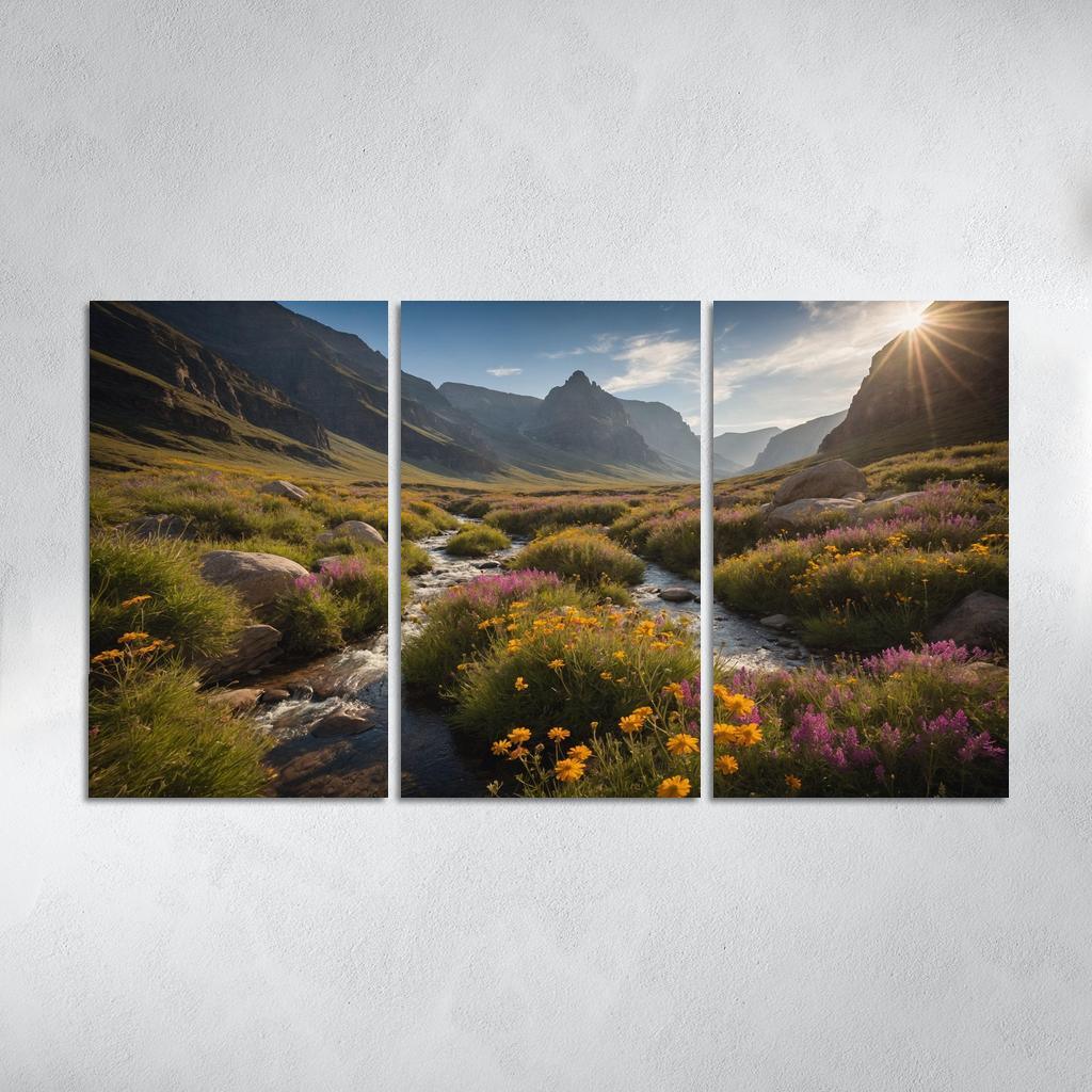The Rugged Charm Of Mountain Valley Multi-panel Paintings