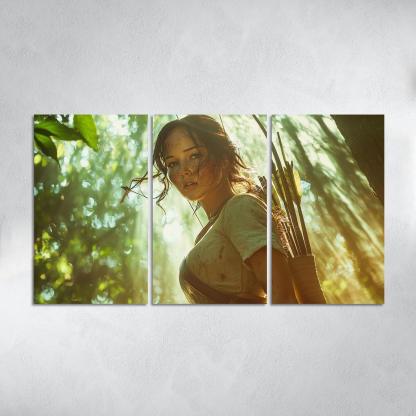 Jennifer Lawrence Fearless In The Hunger Games Arena Framed Paintings