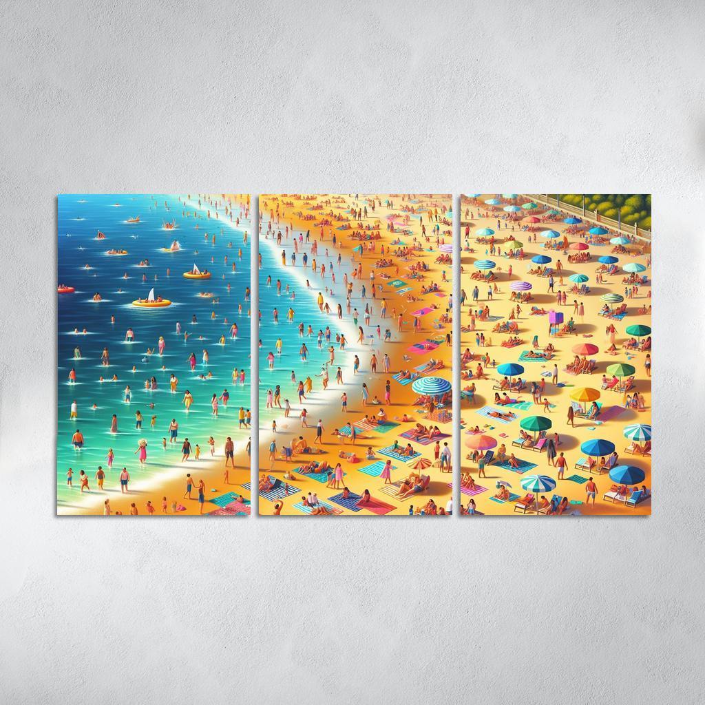Sunny Shores Golden Beach Haven Abstract Paintings Frame