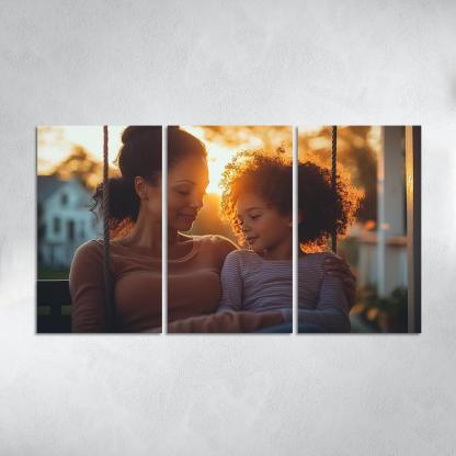 Whispers Of Love A Mother's Soft Guidance Canvas Paintings Frame