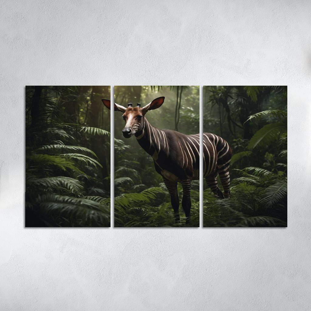 The Spectacular Okapi Forest Giraffe Canvas Paintings Frame