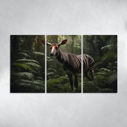 The Spectacular Okapi Forest Giraffe Canvas Paintings Frame