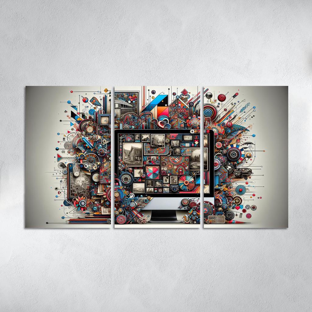 Digital Scrapbooking Preserving Memories Creatively 3 Piece HD Canvas Wall Art-Original Frame