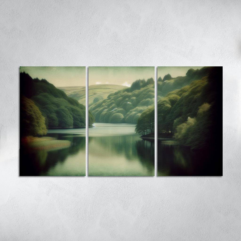 The Serene Vista Of Calm Lake Custom Paintings Frame