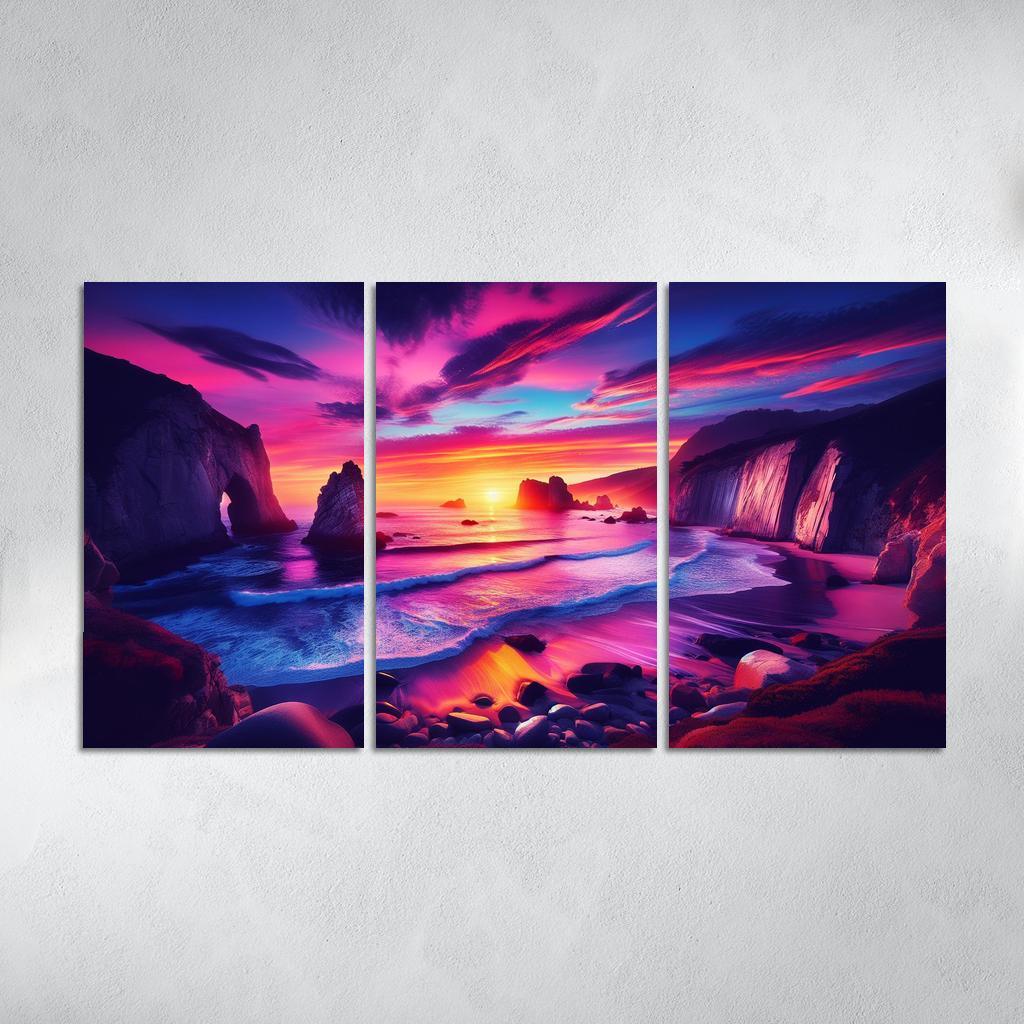 Crescent Bay Sunset Retreat Abstract Paintings Frame