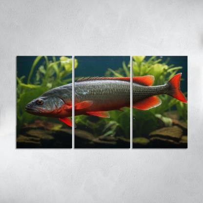 The Endearing Red-bellied Piranha In Freshwater Framed Paintings