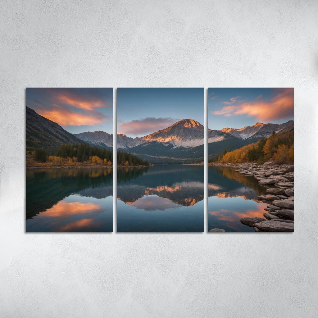 The Stillness Of Mirror Lakes Oil Paintings Frame