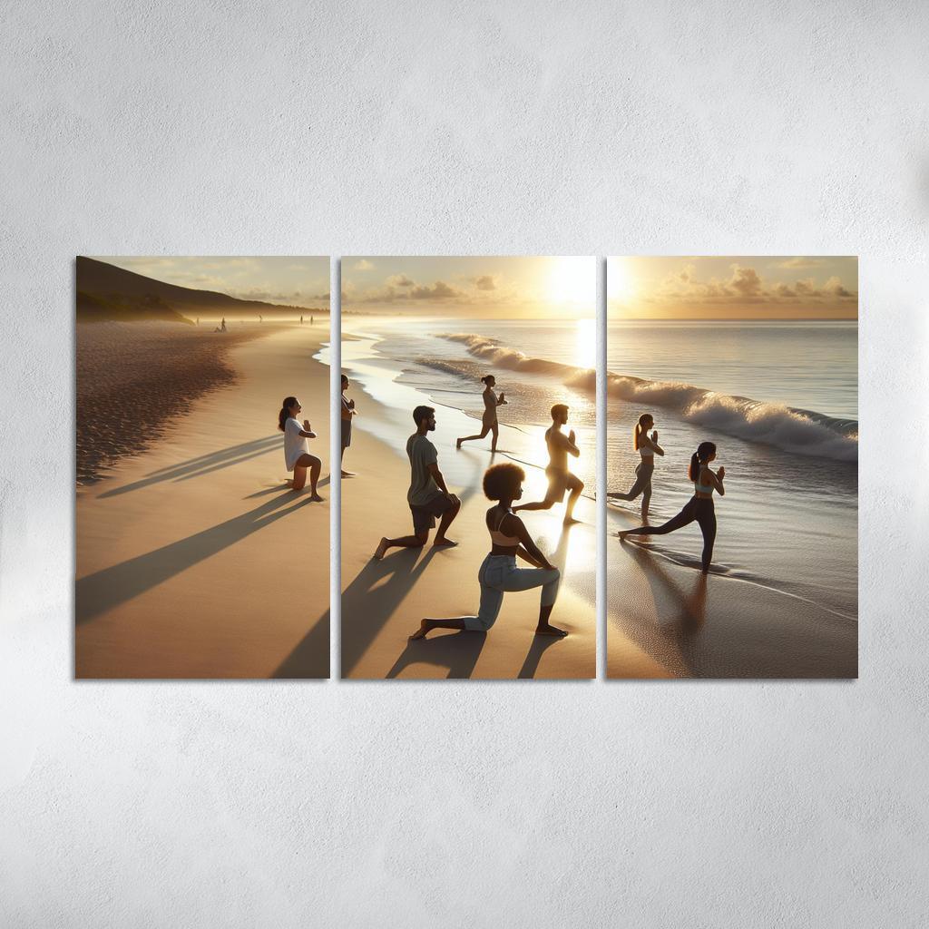 Tranquil Waters Yoga Beach Retreat Multi-panel Paintings