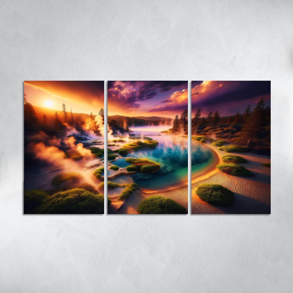 Serene Springs Natural Hot Springs Beach Custom Paintings Frame