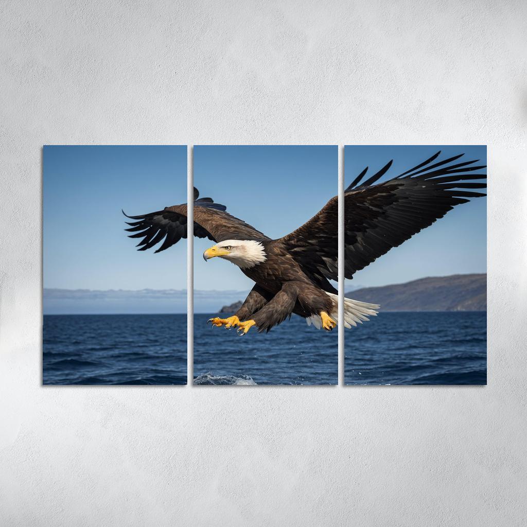 The Majestic Steller's Sea Eagle By The Sea Framed Paintings