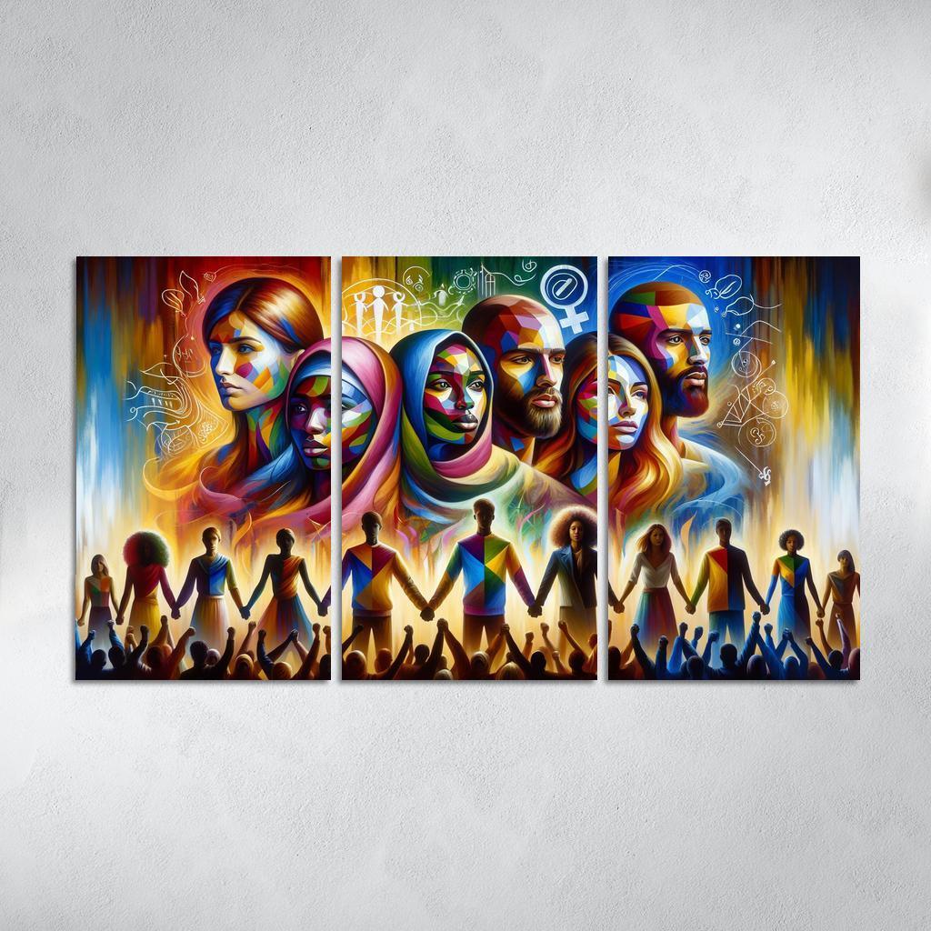 Echoes Of Equality Gender Justice Through Art Multi-panel Paintings