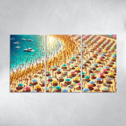 Sunny Isle Vibrant Beach Party Hub Premium Artwork Frames