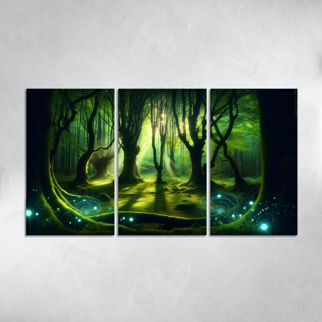 The Whispering Glade 3 Piece HD Canvas Wall Art-Original Frame