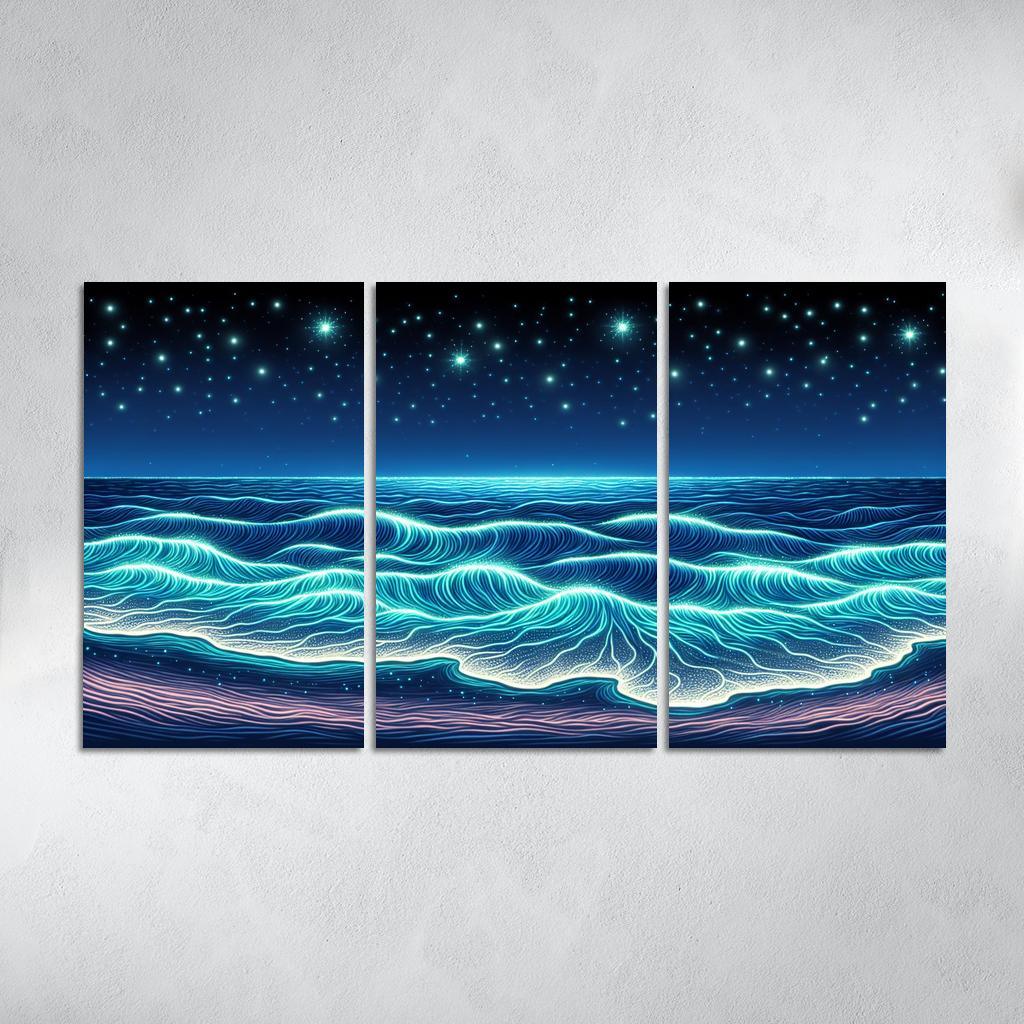 Glowing Waters Nighttime Enchantment Custom Paintings Frame