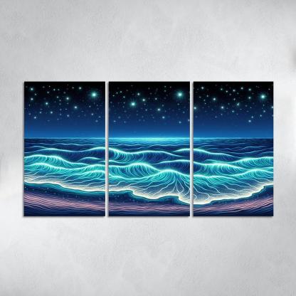 Glowing Waters Nighttime Enchantment Custom Paintings Frame