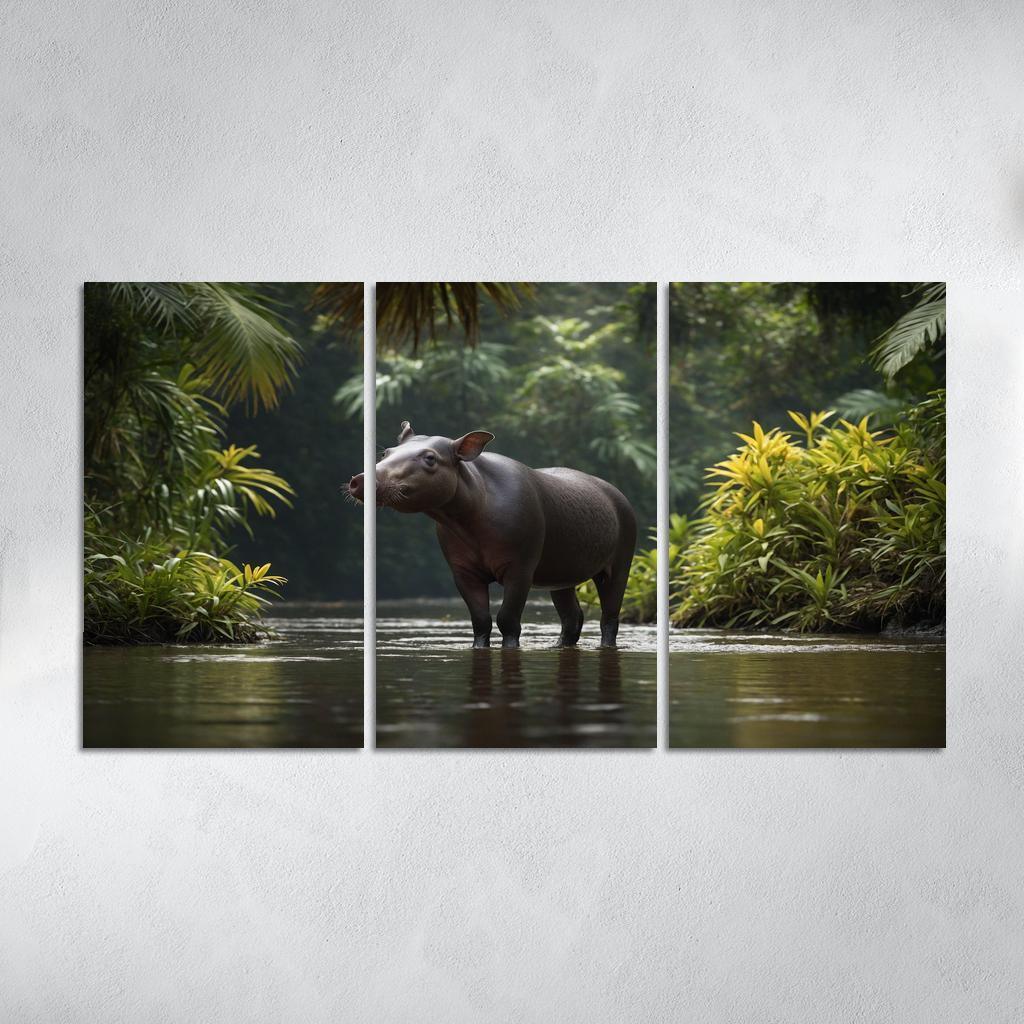 The Playful Baird's Tapir In The Rainforest Framed Paintings