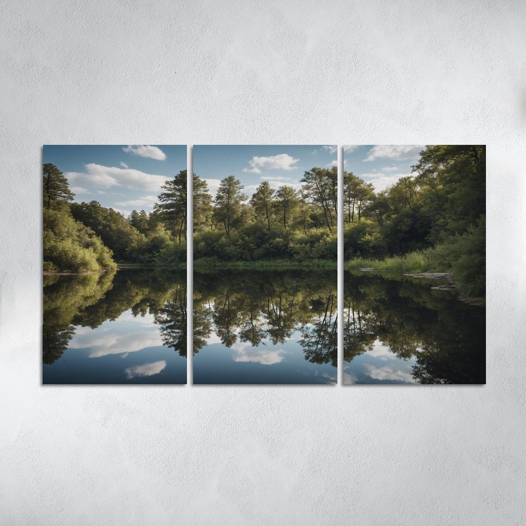 The Tranquil Reflection Of Jade Lake Modern Paintings Frame