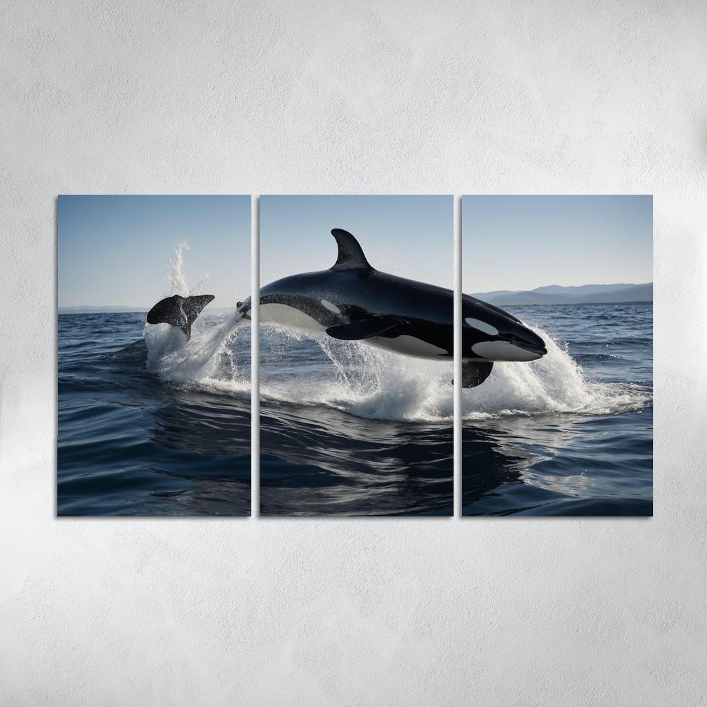 The Magnificent Orca In The Deep Ocean Framed Paintings