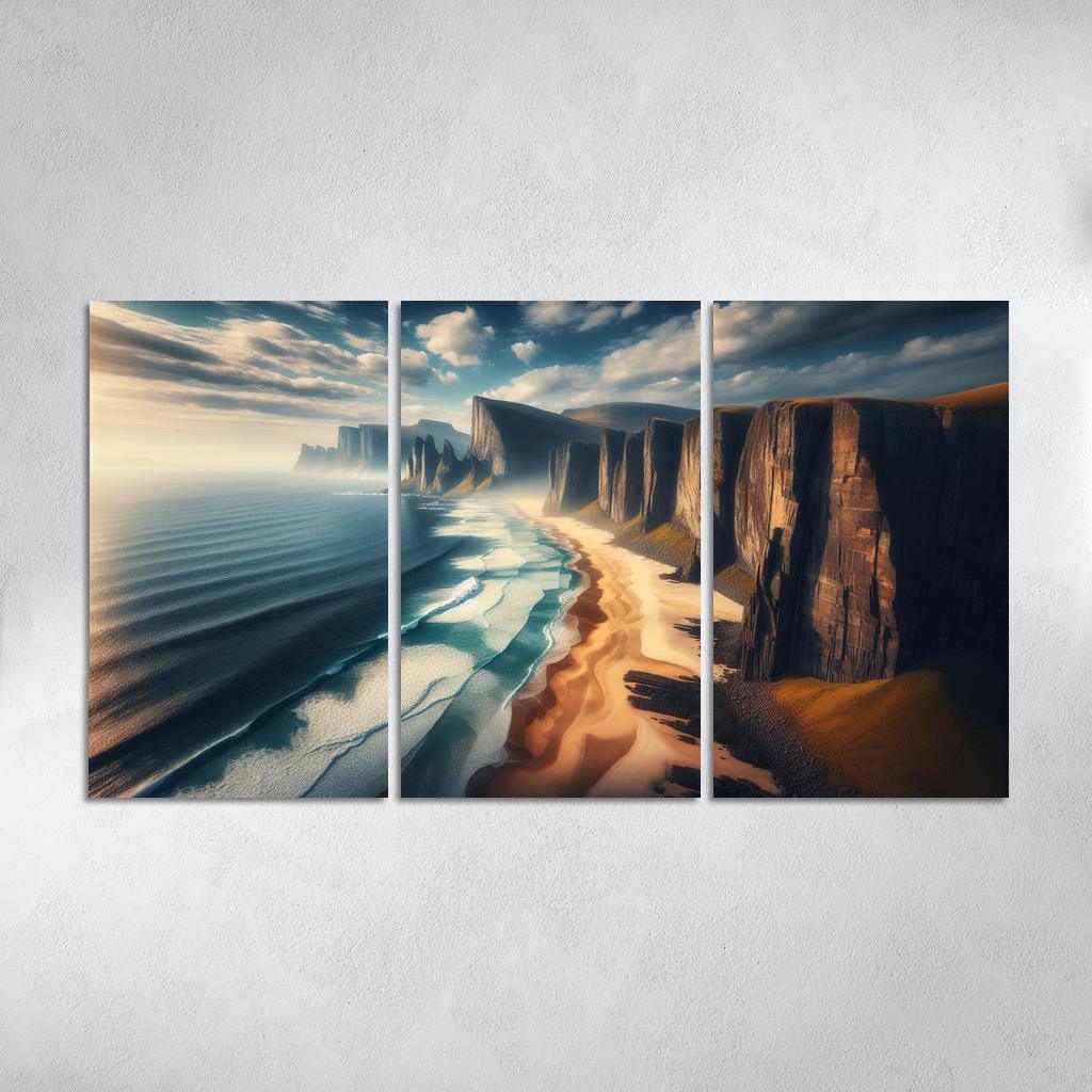 Clifftop View Beach Custom Paintings Frame